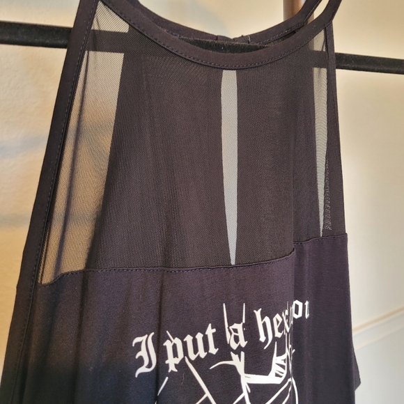 NWOT Killstar Hex Vest Black Graphic Sleeveless Top Mesh Paneled Women's Medium - Picture 4 of 8